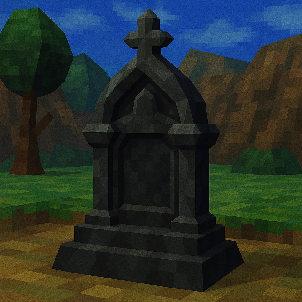 gothic object, faceted and dark, low poly 3D style emoji