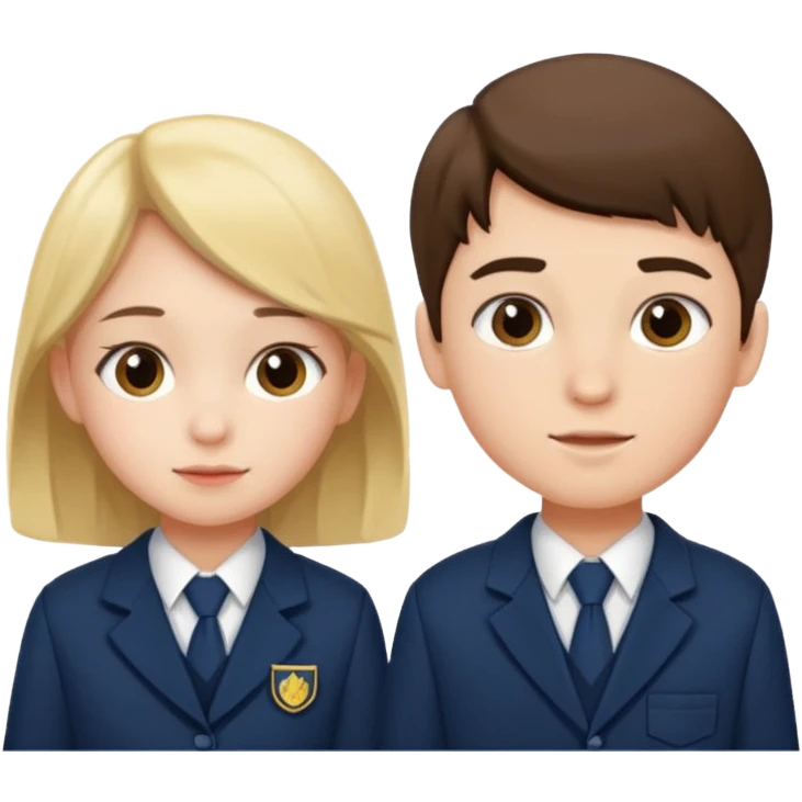 students in school uniforms girl and boy emoji