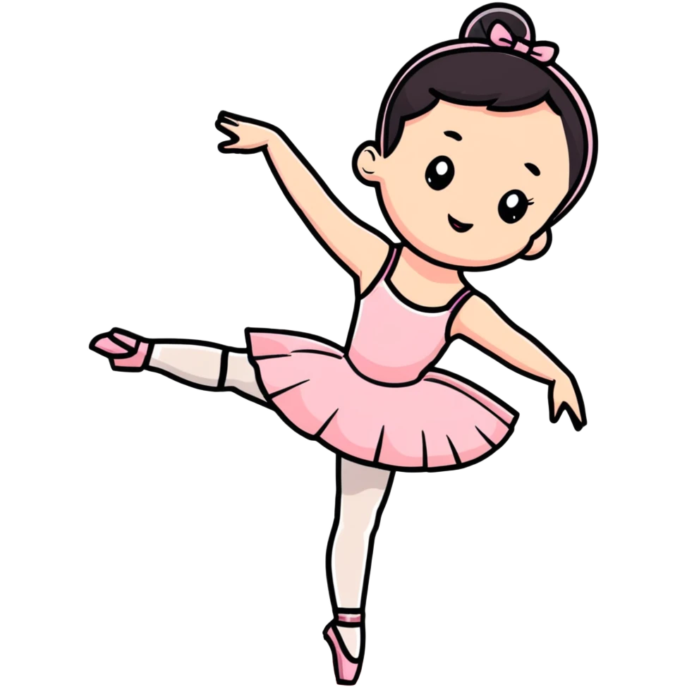 cute ballerina in pink outfit doing a pirouette emoji