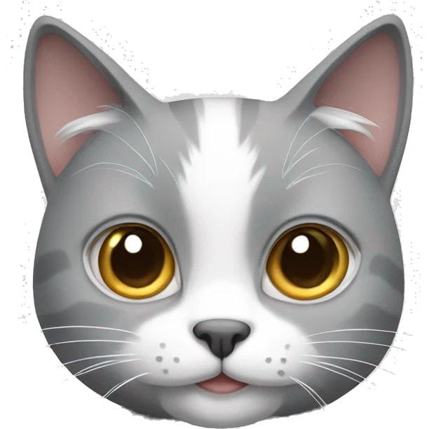 gray and white cat emoji