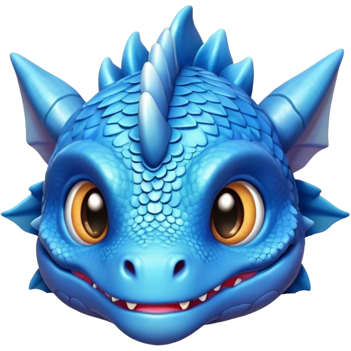 cute blue baby dragon head  emoji