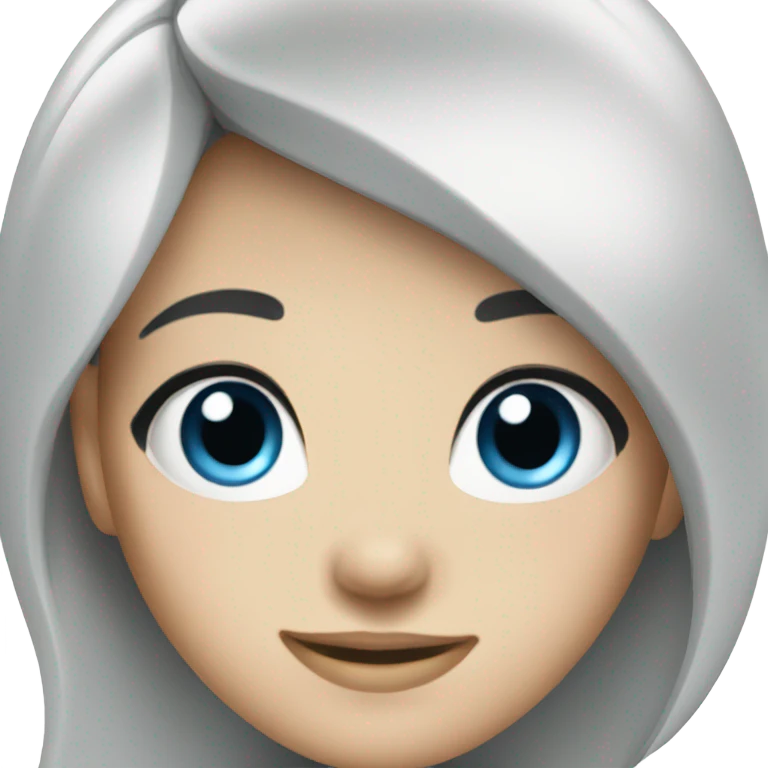 smiling girl with black hair blue eyes emoji
