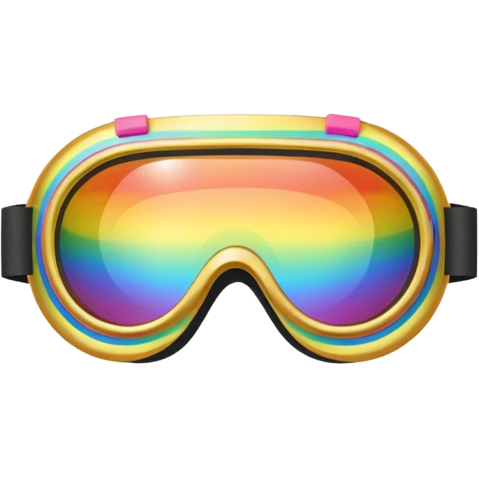 gold simulation rainbow visor goggles emoji