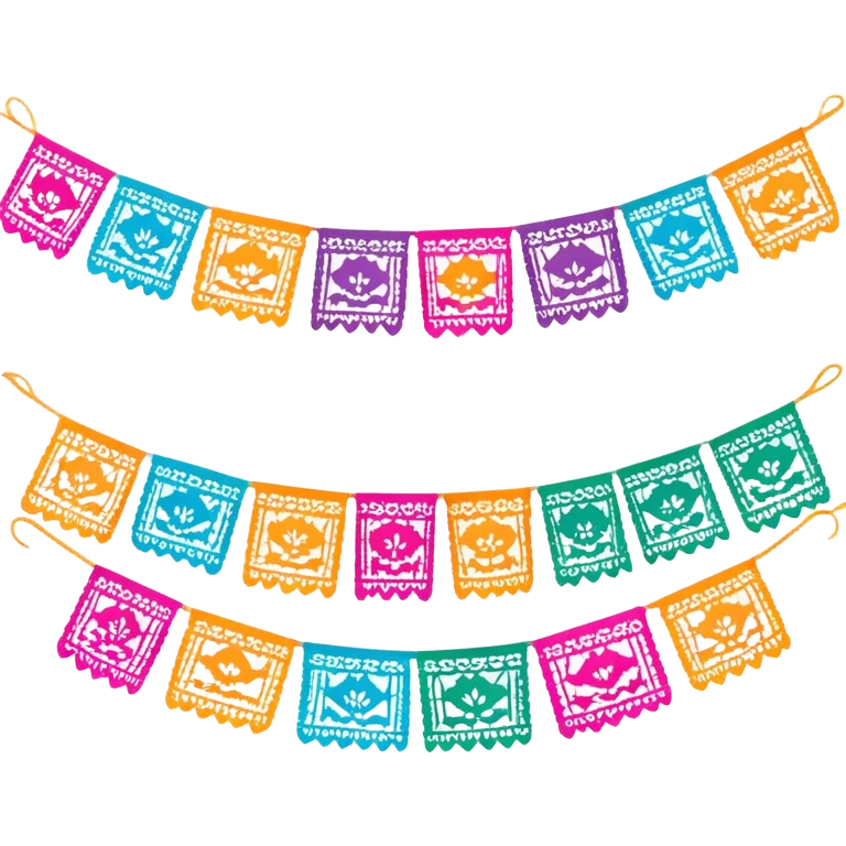 festive garland of colorful mexican papel picado emoji