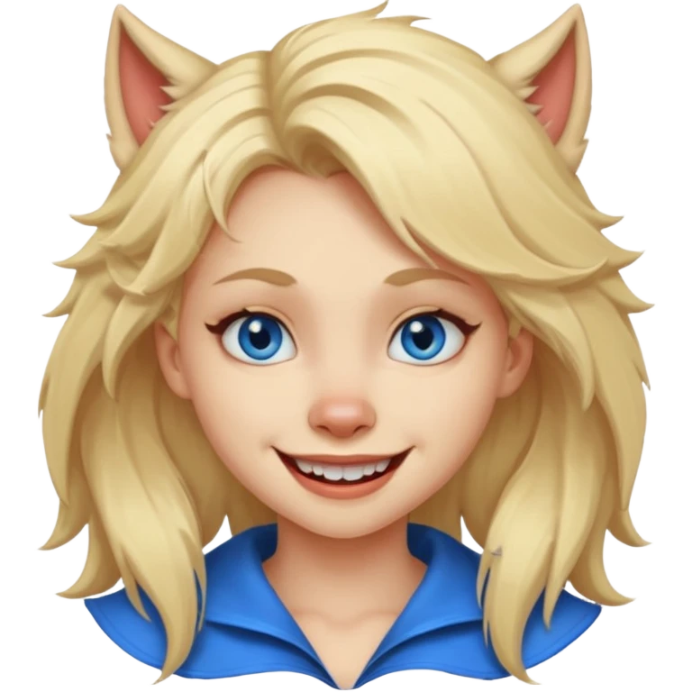 Werewolf blode girl with a smile emoji