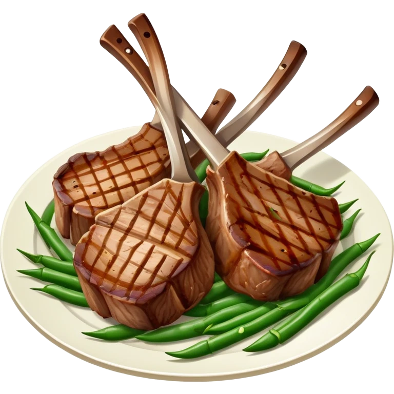 Lamb chops and green beans  emoji
