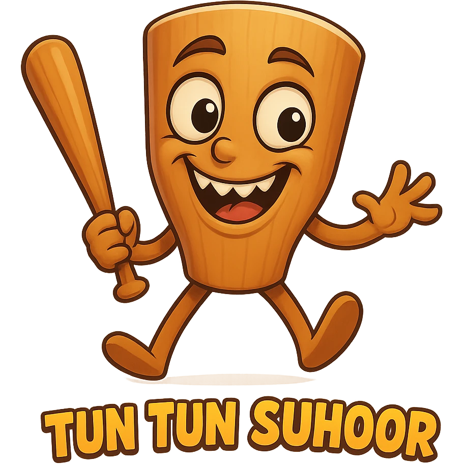 chibi emoji of Tun Tun Suhoor, wooden stick body with smooth brown texture, drum-like cylindrical body, holding baseball bat, cartoon style, bright vivid colors, expressive face, dynamic pose, a bit creepy yet funny,  emoji