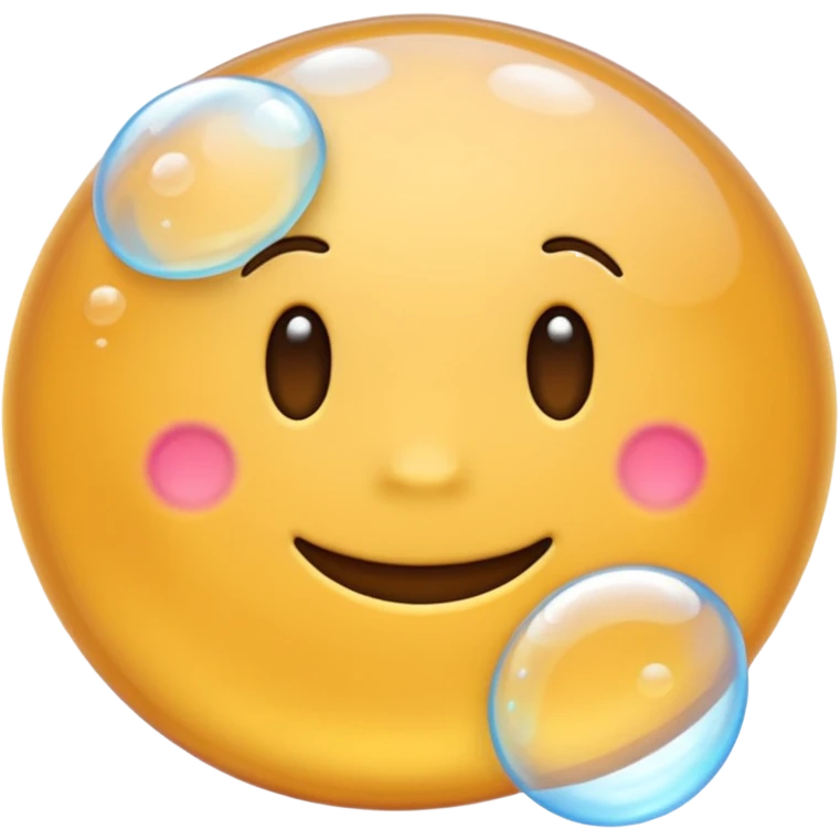 the word 'bubble' in a rounded, soft, and shiny text style emoji emoji