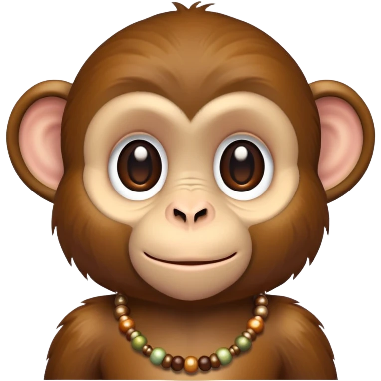 Cute monkey with beads emoji