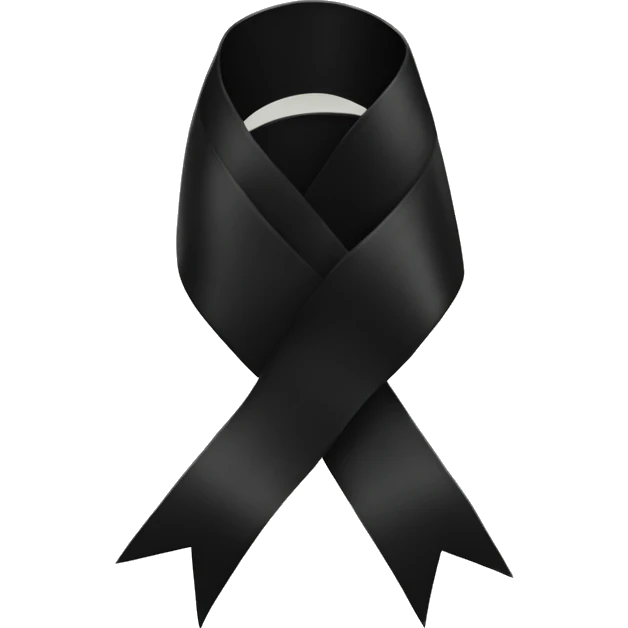 black ribbon tied in a short bow emoji