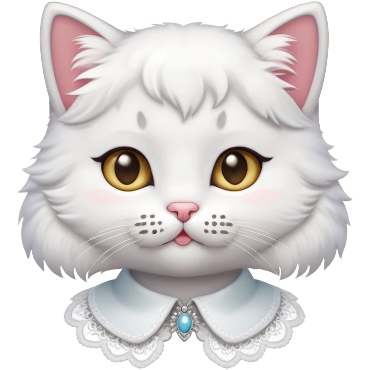 Cute kitty with lace emoji