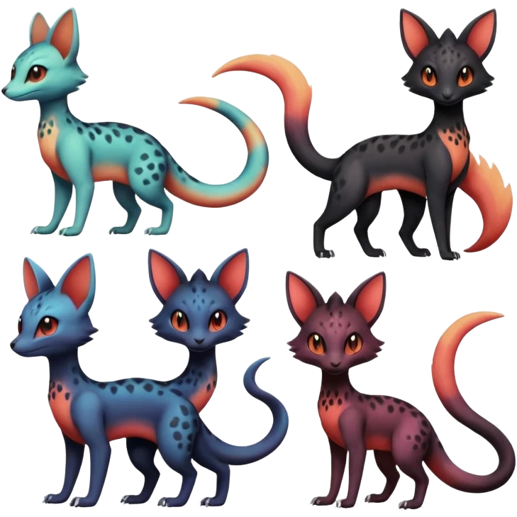 magma-pastel-gradients-colored Salandit-Umbreon-Genet-Noivern-Noibat-Serval-Hybrid (Full body) emoji