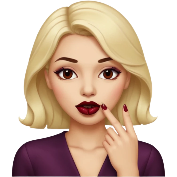 Cara coqueta mordiendose un dedo de manera sensual emoji