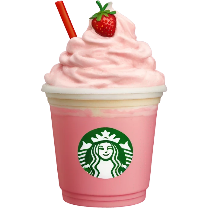 Strawberry cream Frappuccino  emoji