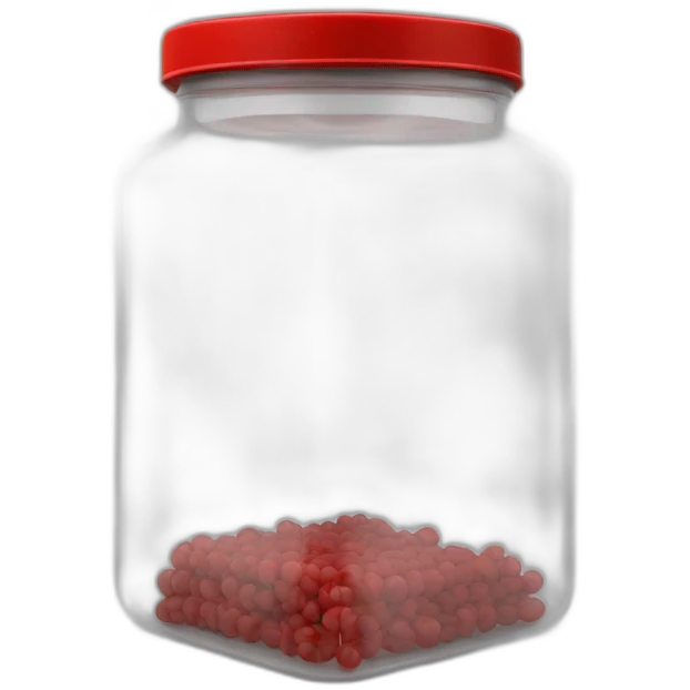 Small commercial kitchen transparent storage container with a red lid emoji