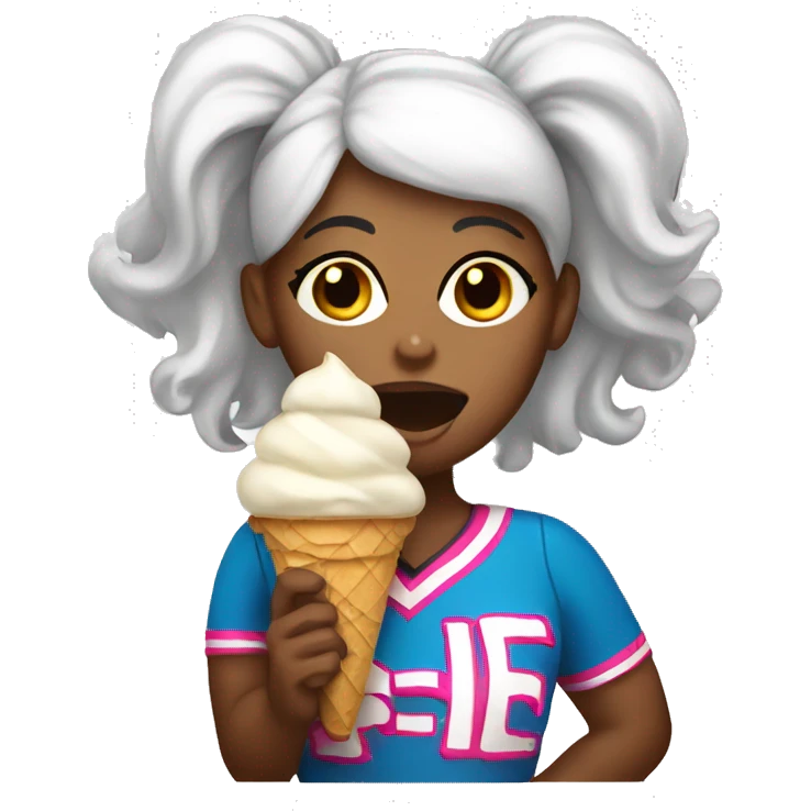 Cheerleader eating ice cream  emoji