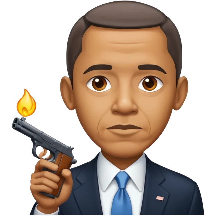 Obama shooting up emoji