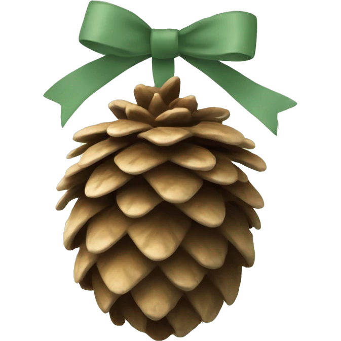 pine cone with Sage light green ribbon emoji
