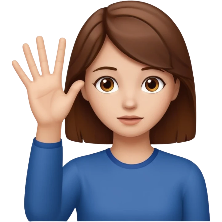 A girl taking the loser emote emoji