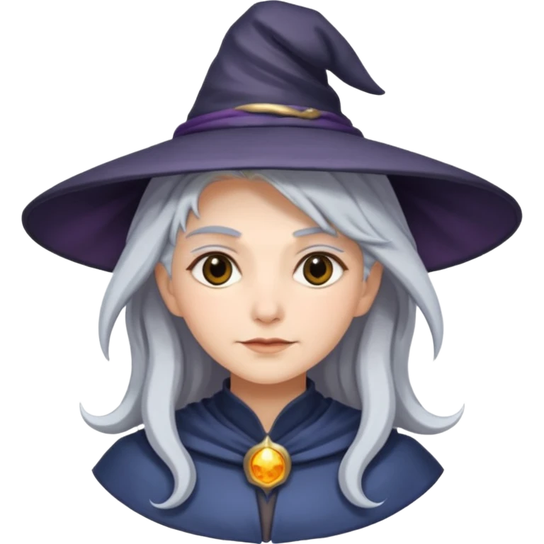 lunar witch with silver hair emoji