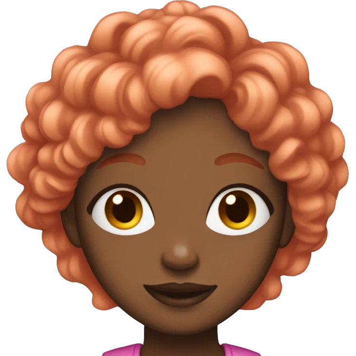 light black girl with ginger hair with two pink streaks in front, with brown eyes   emoji