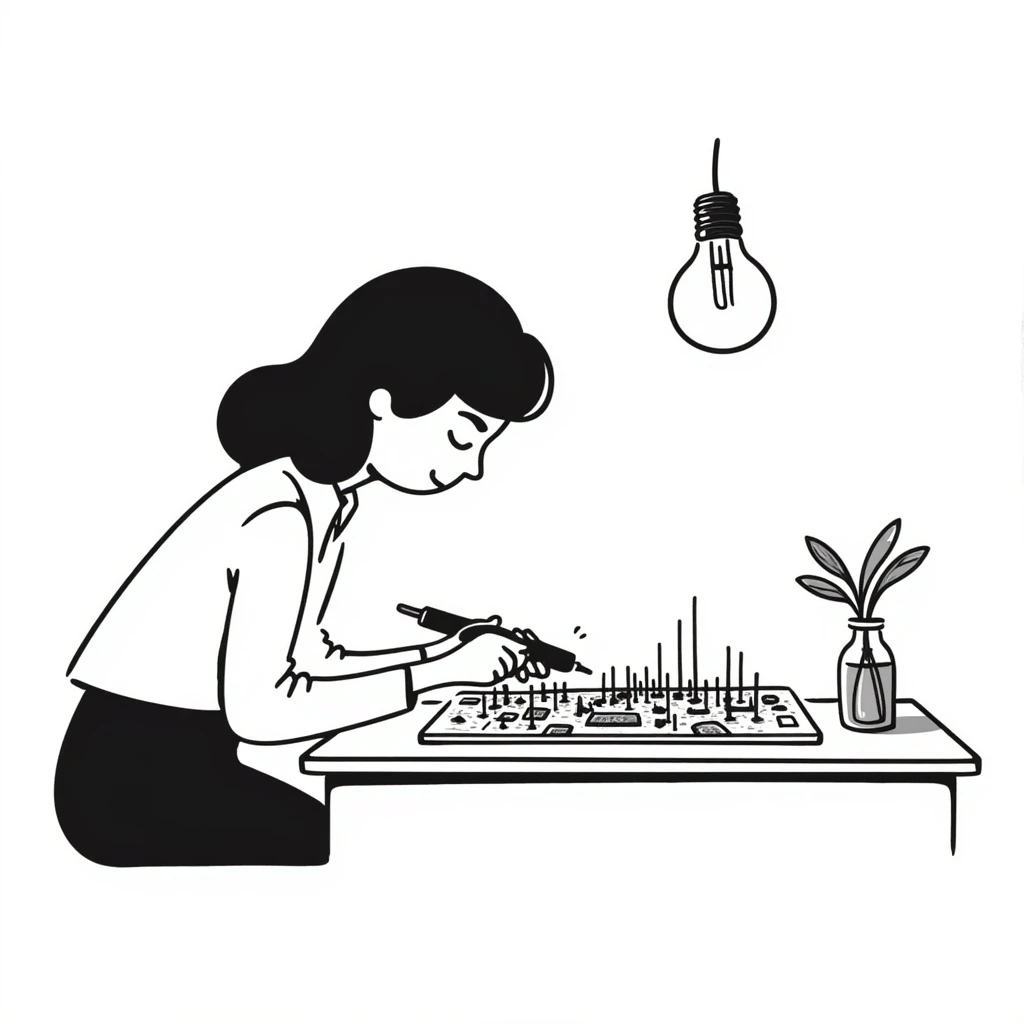 Woman prototyping emoji