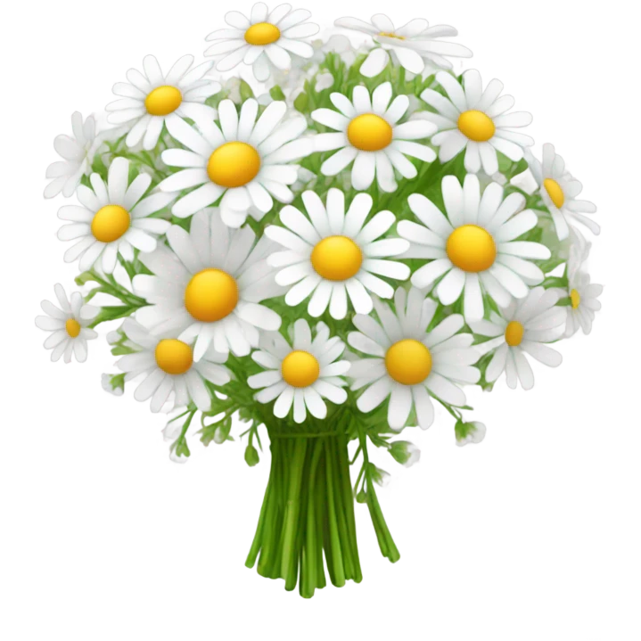 daisy and babies breath bouquet  emoji