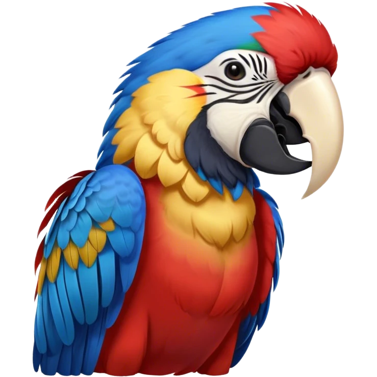 Cinematic Realistic Cute Yawning Macaw Portrait Emoji, Head tilted slightly with a dramatic, wide-open yawn, showcasing a soft, downy arrangement of vivid scarlet and blue feathers with gently drooping features and half-closed, drowsy eyes, rendered with lifelike feather detail and natural lighting, high shine, relaxed yet expressive, styled with a dash of tropical whimsy, soft glowing outline, capturing the essence of a sleepy yet affectionate macaw that appears ready to rest its wings in a quiet, enchanted moment! emoji