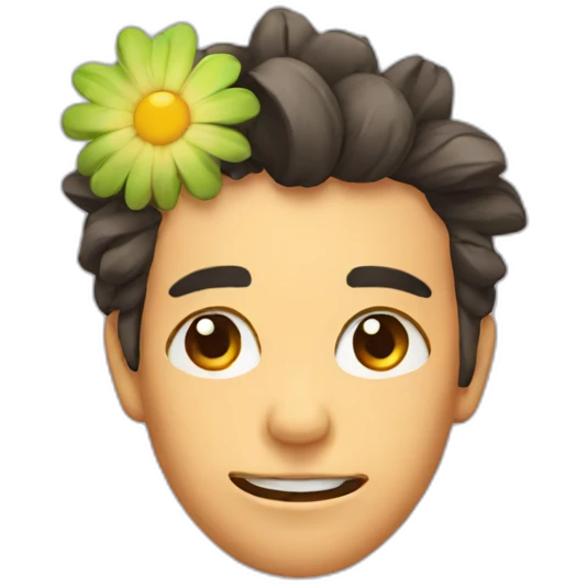 grimacing face with flower in hair emoji