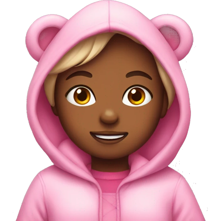 Girl in pink bear clothes emoji