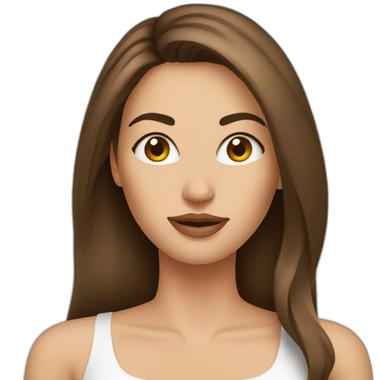 woman making botox with brown hair emoji