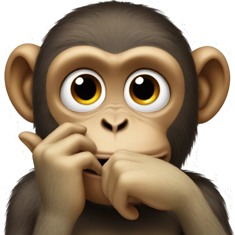 Monkey with hand on her face because of joy emoji