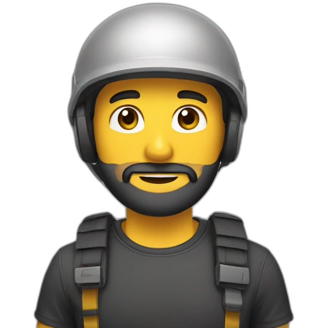 Chico con barba y cascos emoji