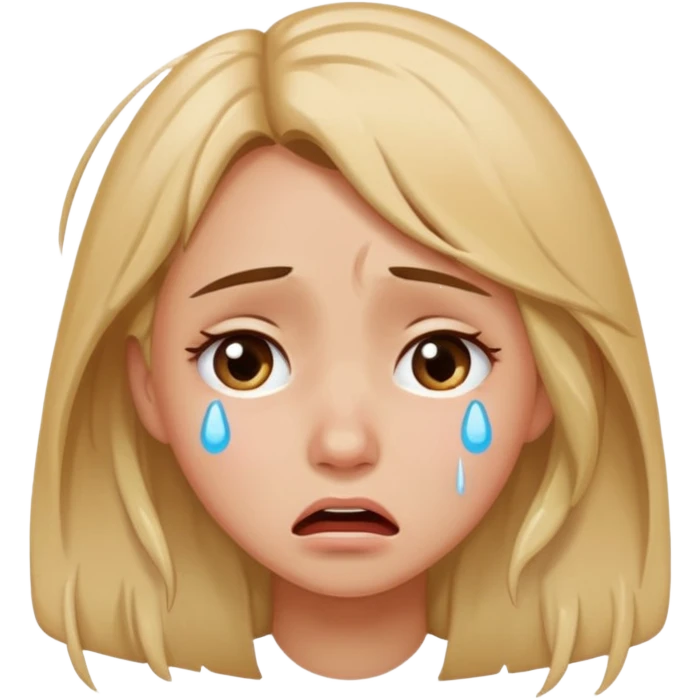 A girl say sos and cry emoji