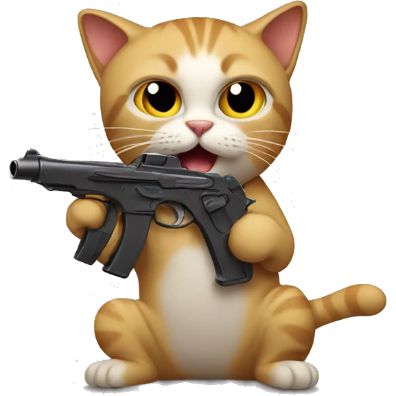 cat holding gun emoji