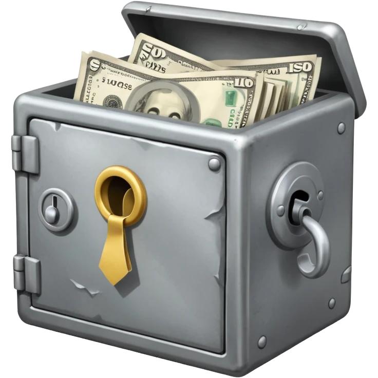safe that is open with  a  little money left in it emoji