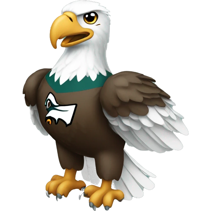 Flying Eagle wearing a Philadelphia eagles jersey  emoji