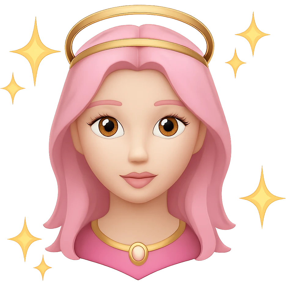 Add sparkles around the angel, keep the background transparent. The style should remain consistent with the original image's look. emoji