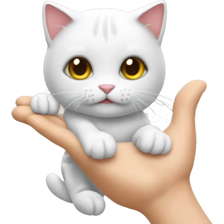 Cat sitting in my hand  emoji