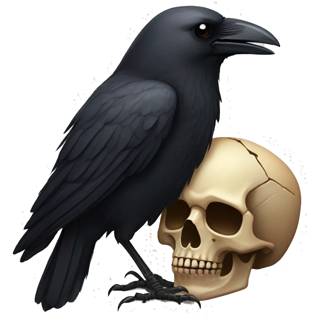 Crow with a skull  emoji