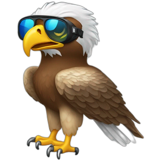 an eagle wearing Oakley Juliet  emoji