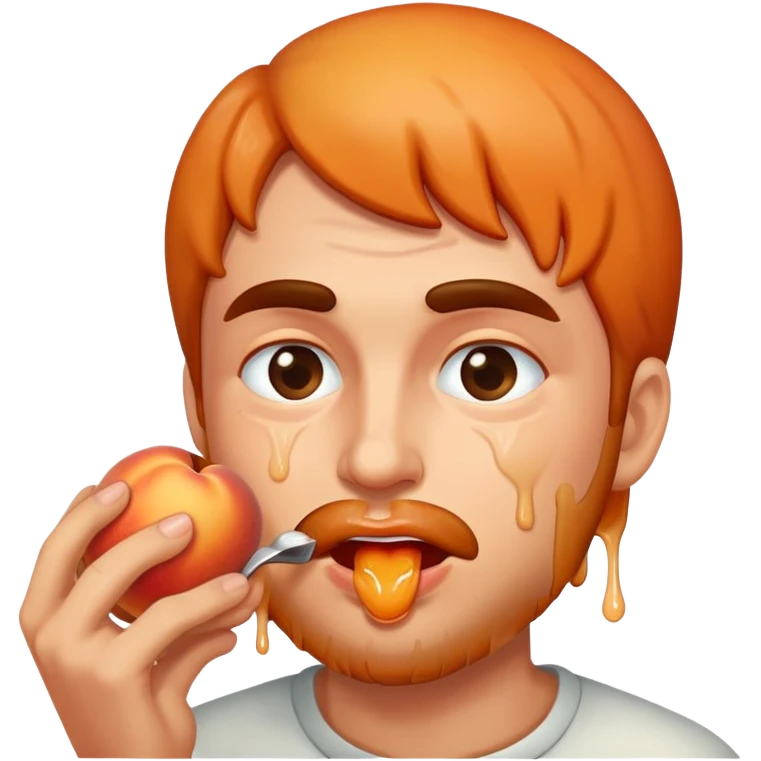 Guy eating peach emoji