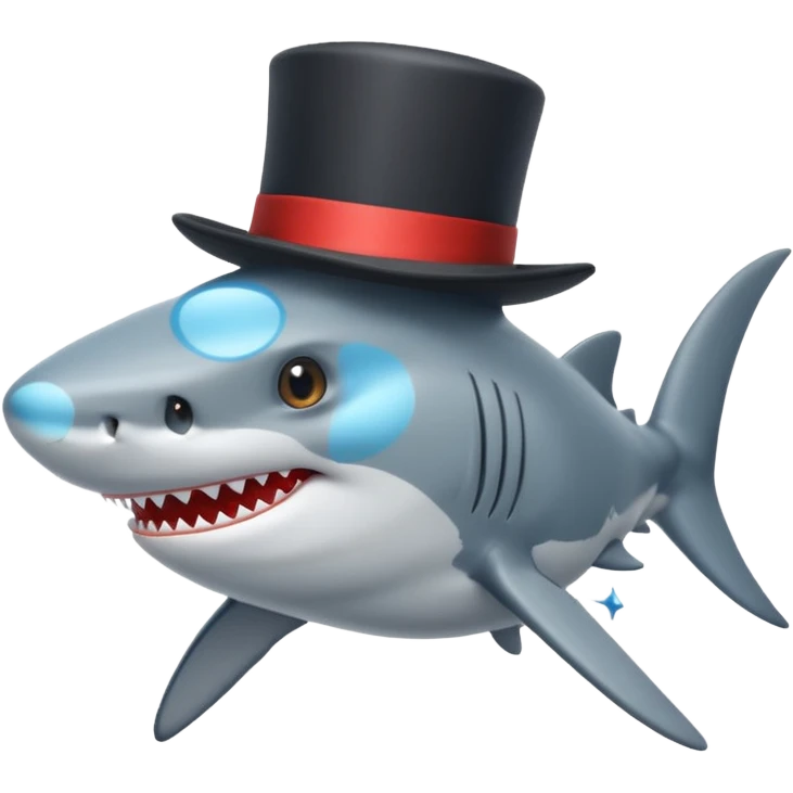 Shark with a top hat emoji