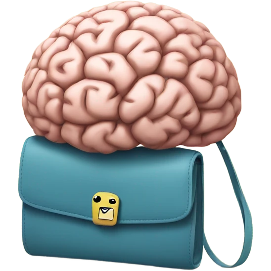 Brain with a purse  emoji
