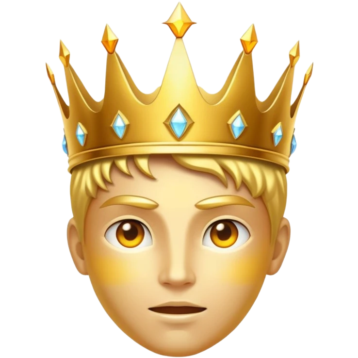 godlike character with a glowing crown, golden aura, powerful energy emoji