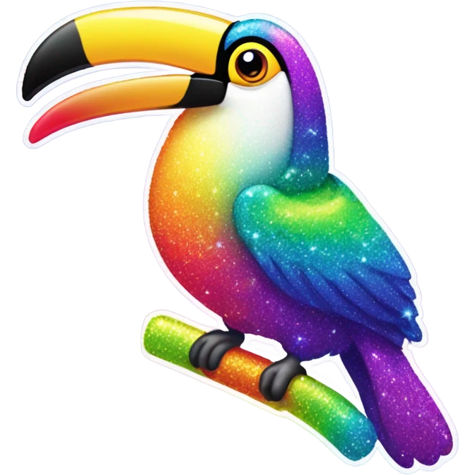 Lisa Frank rainbow sparkly toucan  emoji