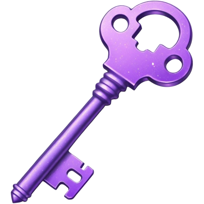 glitter purple key of castle emoji