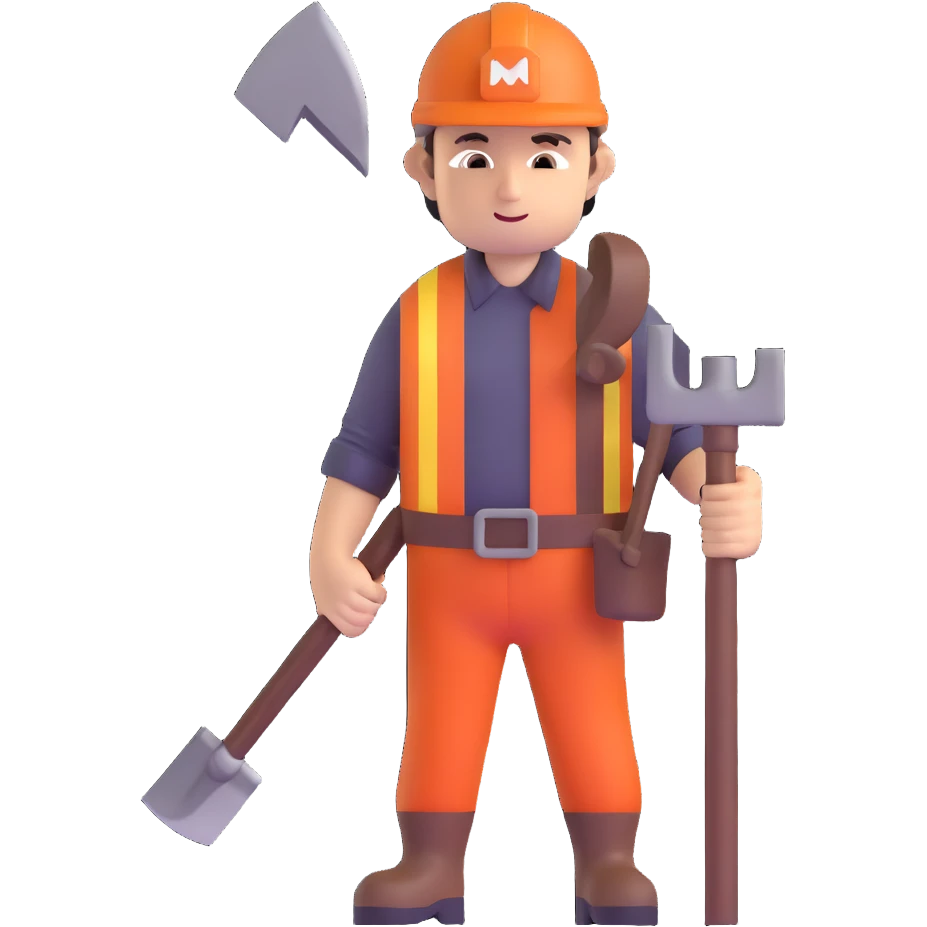 miner with helmet and pickaxe emoji