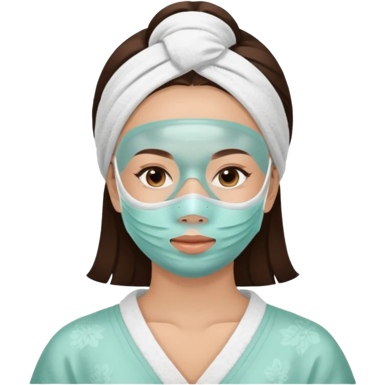 Lady with face mask spa  relaxing emoji