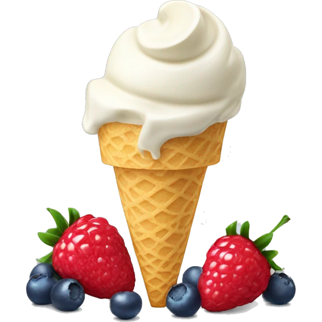 Vanilla ice cream with berries  emoji